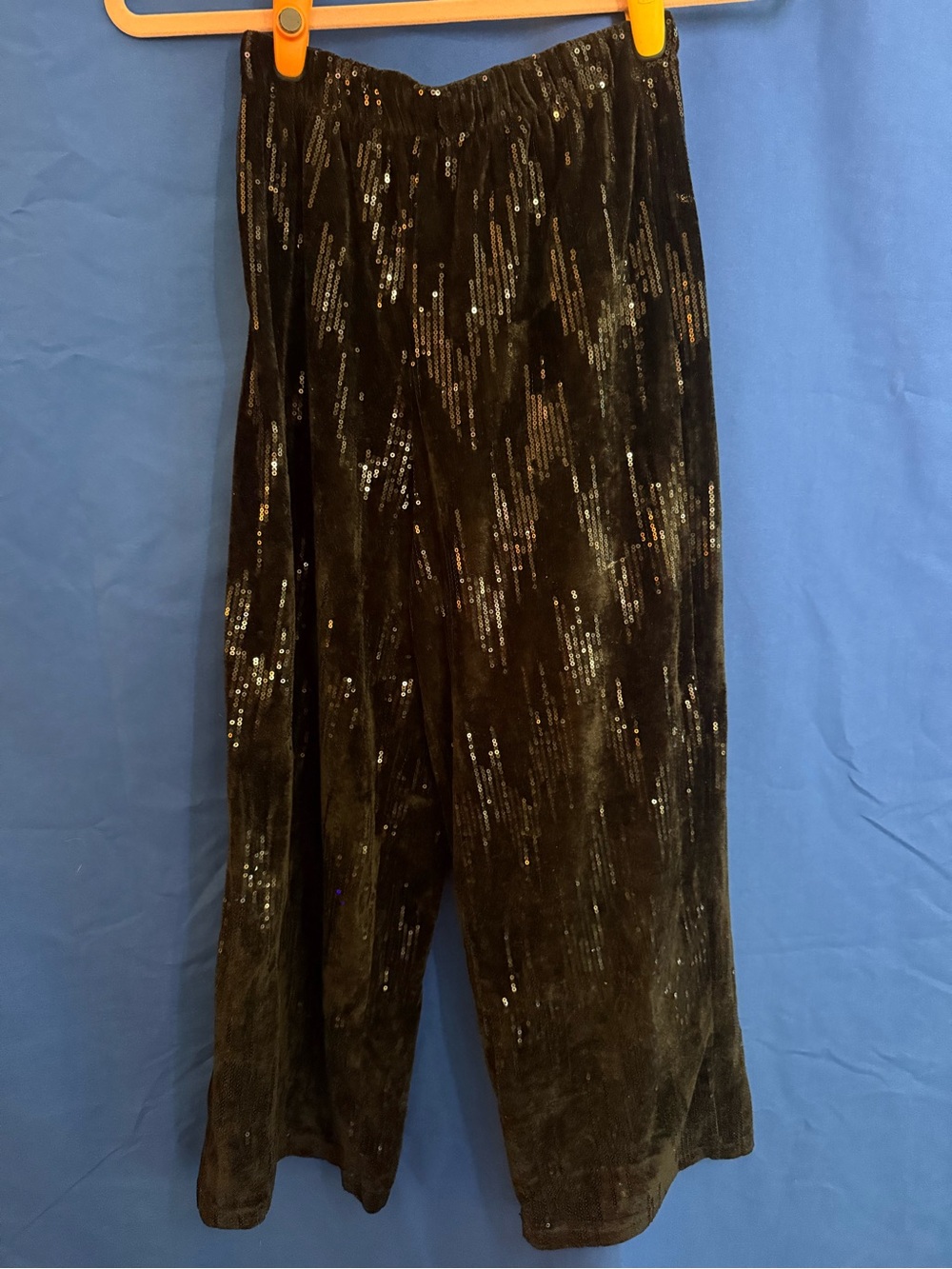 Zara Girls Black Sequin Velvet Pants